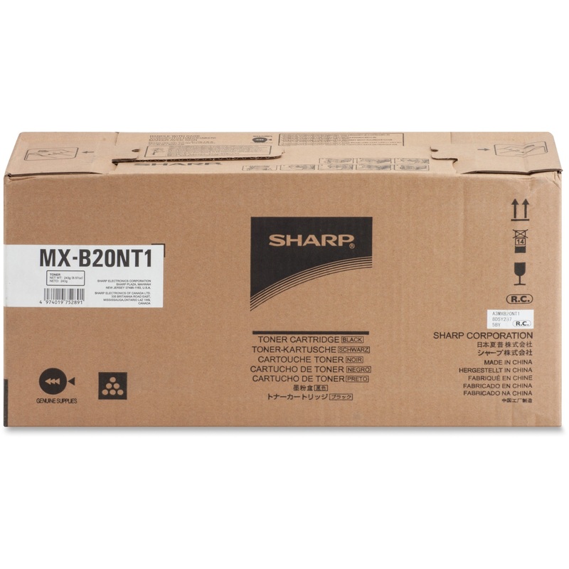 Sharp MX-B20NT1 Original Toner Cartridge – Laser – 8200 Pages – Black – 1 Each