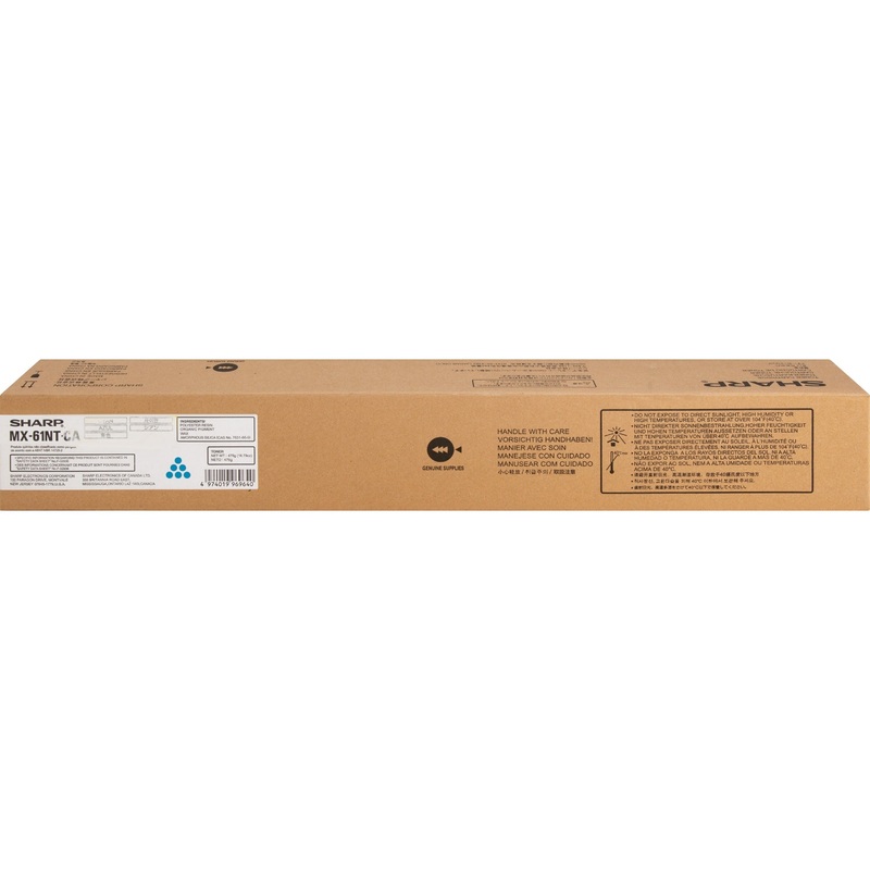 Sharp MX-61NT Original Laser Toner Cartridge – Cyan – 1 Each – 24000 Pages