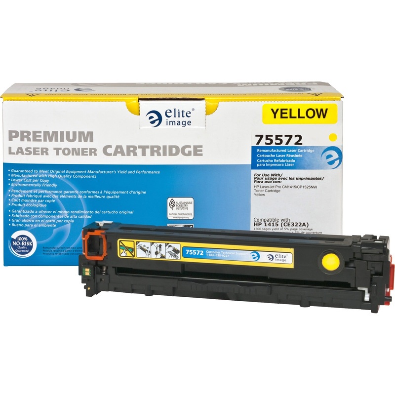 Elite Image Remanufactured Laser Toner Cartridge – Alternative for HP 128A (CE322A) – Yellow – 1 Each – 1300 Pages