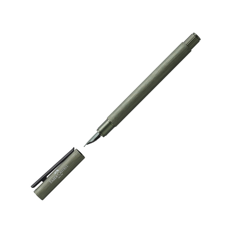 Faber Castell Neo Slim Aluminum  Fountain Pen Olive Green