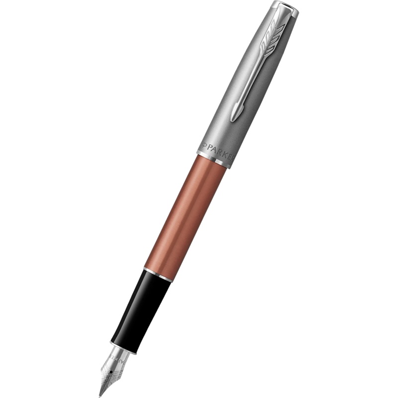 Parker Sonnet Fountain Pen – Metal & Orange Fine