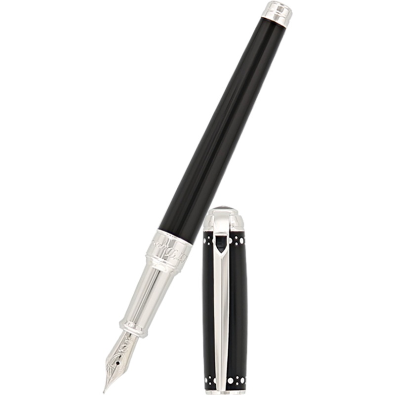 S T Dupont Line D Fountain Pen – Derby – Palladium Trim Extra Fine