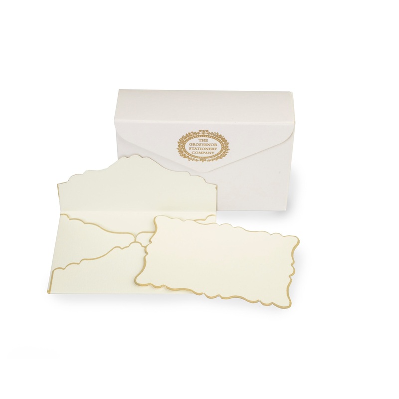 Grosvenor Cards & Envelopes – Ecru Enclosures  Asparagus (10ct.)