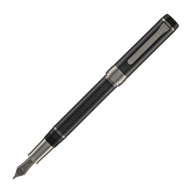 Sailor Cylint Fountain Pen in Black Stainless Steel – 21kt Gold Nib Broad