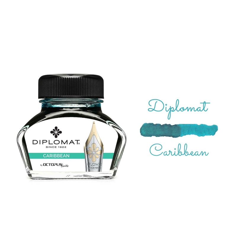 Diplomat Octopus Fountain Pen Ink Bottle, 30ml, Caribbean Turquoise