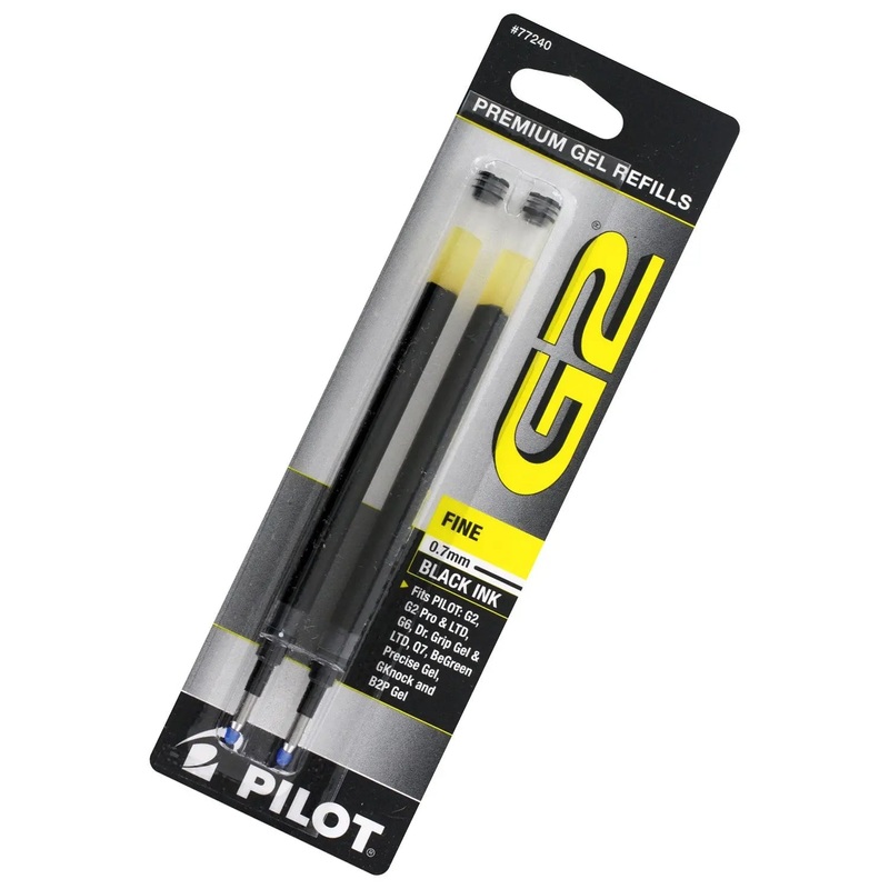 Pilot G2 0.7mm 2 pack Black Refill