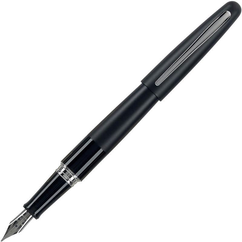 Pilot Metropolitan Collection Medium Nib Fountain Pen – Medium Pen Point – Refillable – Black Ink – Black Brass Barrel – Stainless Steel Tip – 1 Each