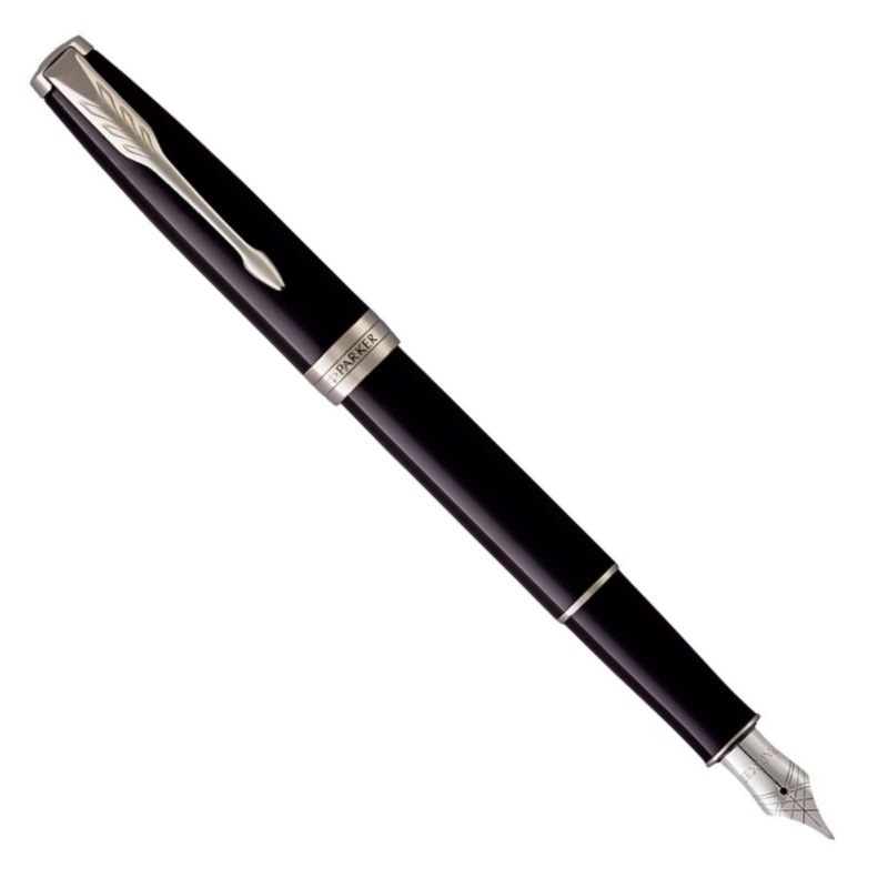 Parker Sonnet Classic Black Lacquer Chrome Trim Fountain Pen Medium (M)
