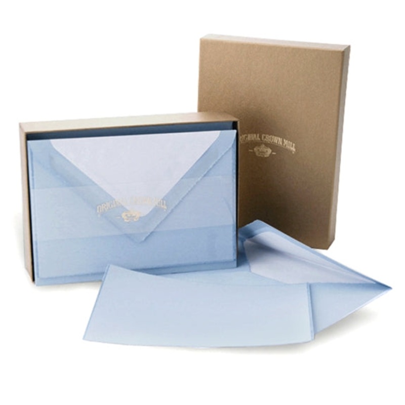 Classic Deckled Note Card (25ct) 4″x 6″ | Original Crown Mill Blue