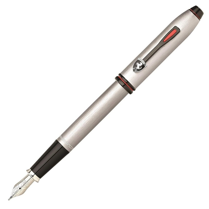 Cross Townsend Ferrari Fountain Pen, Brushed Chrome, Fine Point, No Box