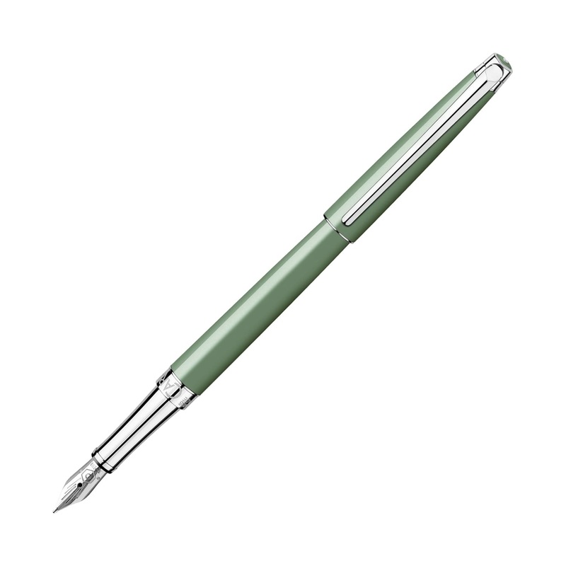 Caran d’Ache Lman Slim Fountain Pen in Vert de Gris – 18K Gold Broad