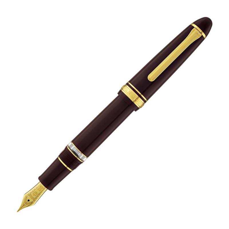 Sailor 1911 Large Realo Fountain Pen in Maroon with Gold Trim – 21K Gold Music