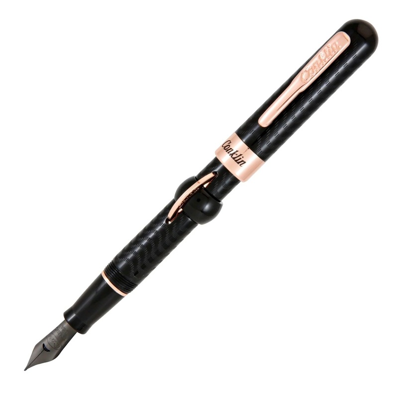 Conklin Mark Twain Crescent Filler Fountain Pen, Black Chase Fine