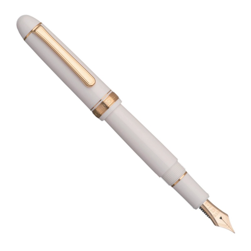 Platinum #3776 Century Fountain Pen – Chenonceau White w/ Gold Trim Ultra Extra Fine