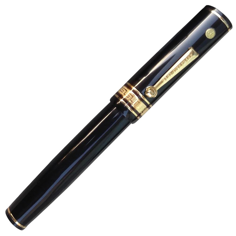 Wahl Eversharp Deco Band Black Ebonite Fountain Pen Semi-Flex