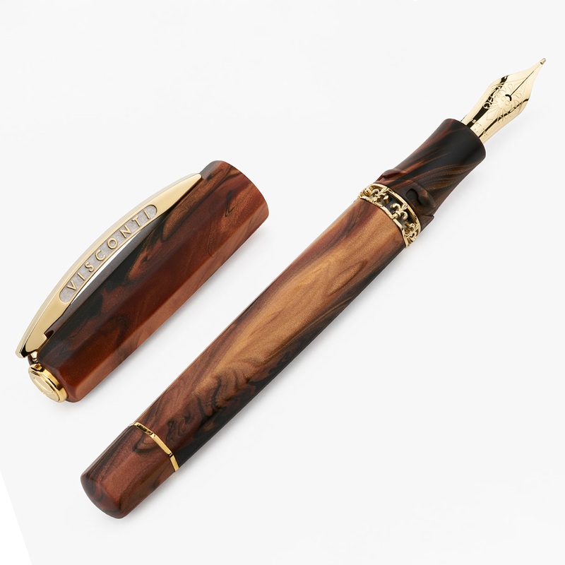 Visconti Medici Fountain Pen – Briarwood / Yellow Gold Extra-Fine