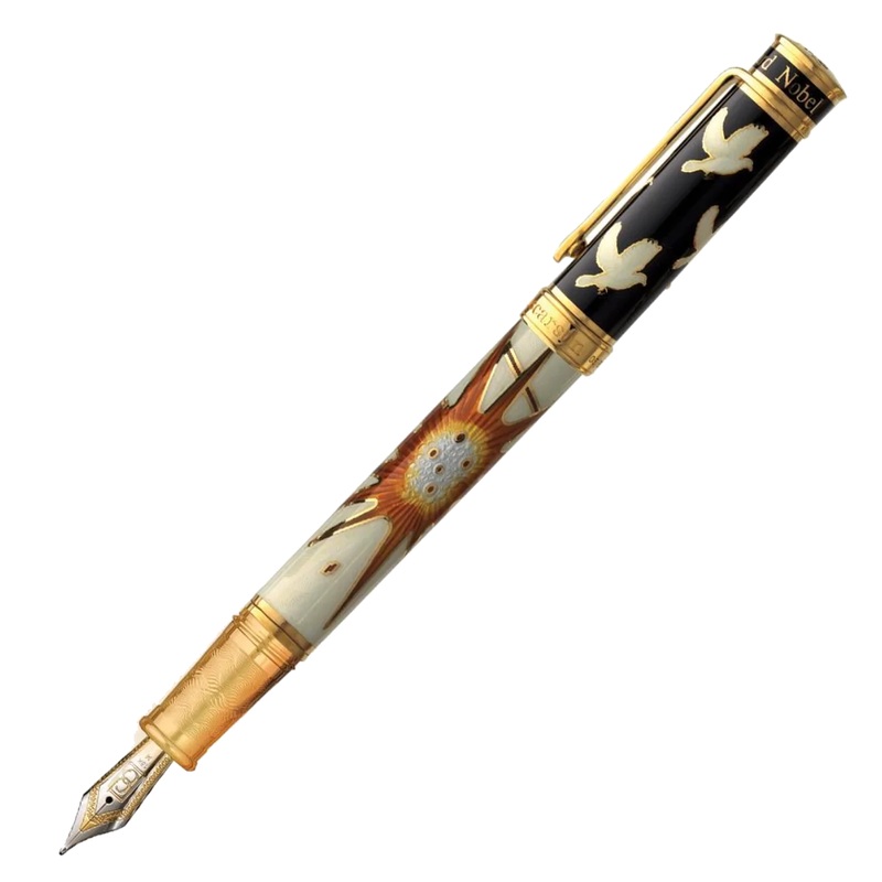 David Oscarson Alfred Bernhard Nobel White Pen Fountain Pen Fine