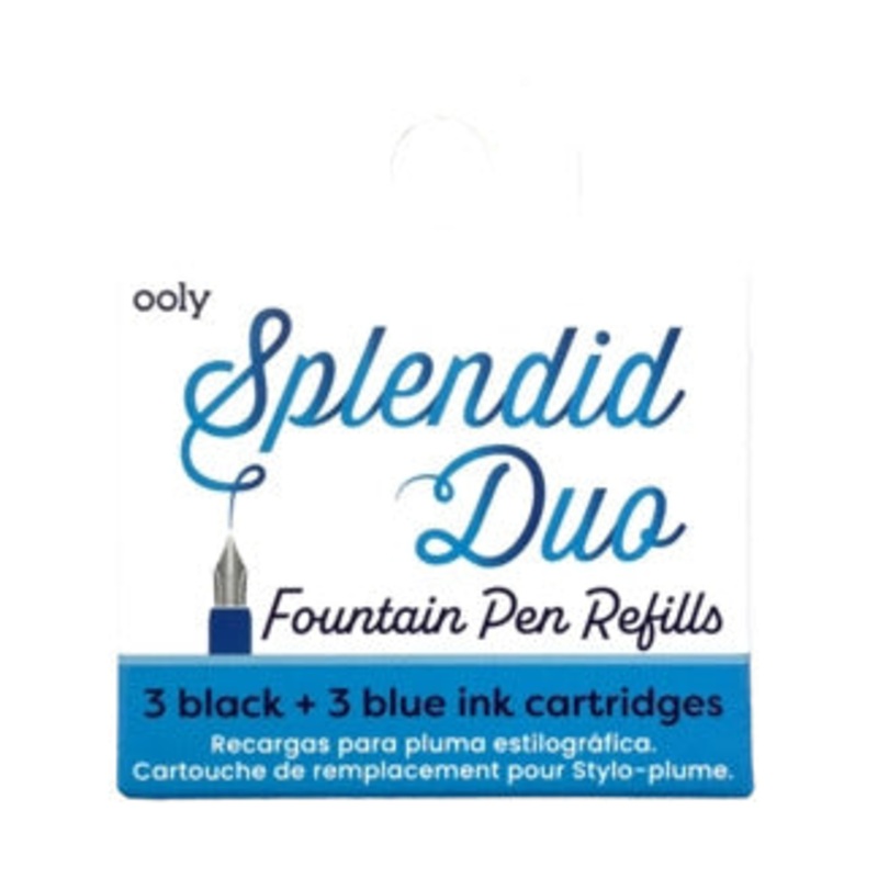 Ooly Splendid Duo Fountain Pen Cartridges – Black and Blue