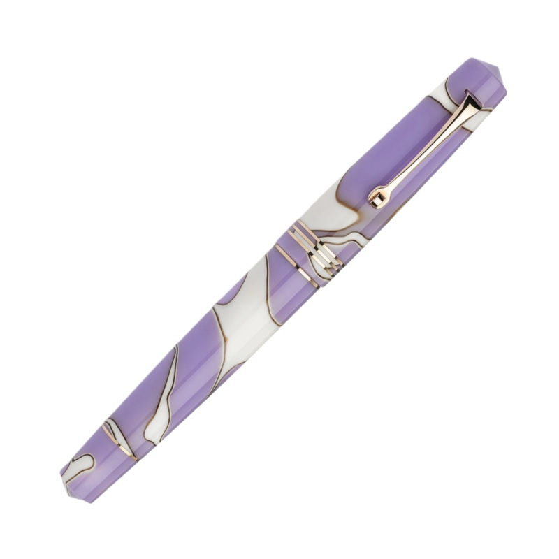 Leonardo Momento Zero Fountain Pen – Nuvola Lilac – Rose Gold Trim (Numbered Edition) Extra Fine