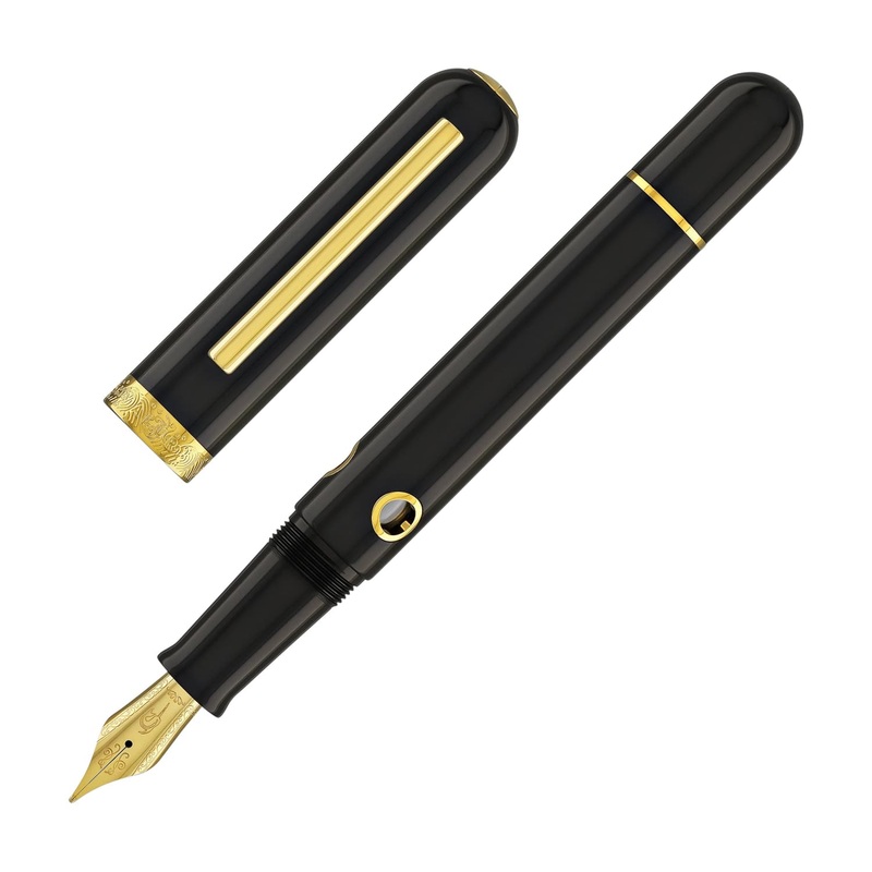 Nahvalur Nautilus Fountain Pen in Cephalopod with Gold Trim Fine