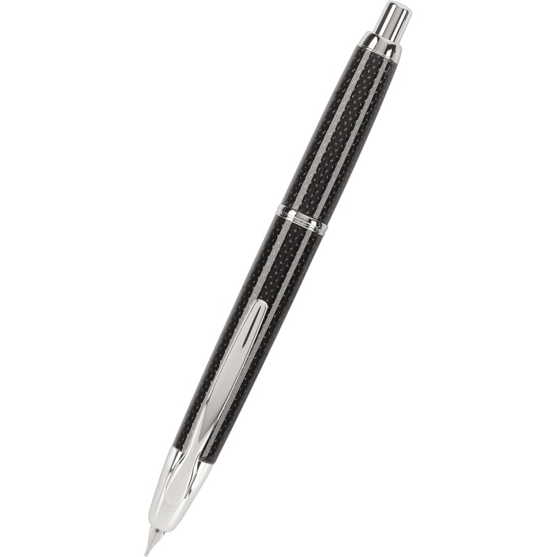 Pilot Vanishing Point Fountain Pen – Black Carbonesque – Rhodium Trim Fine