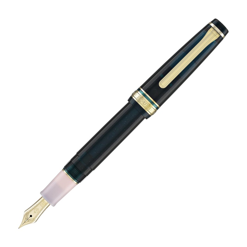 Sailor Pro Gear Slim Shikiori Sansui Fountain Pen in Summer – “Komakusa” with Gold Trim – Medium Fine Point