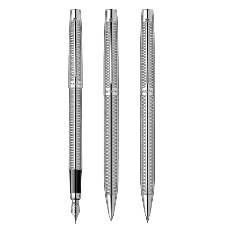 Scrikss Gift Set – Venus Chrome CT Fountain Pen + Ball Pen + Mechanical Pencil