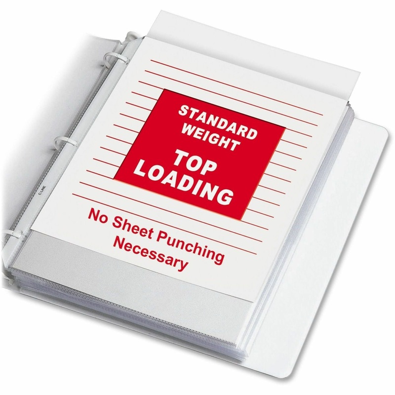 C-Line Poly Top-loading Sheet Protectors – For Letter 8 1/2″ x 11″ Sheet – 3 x Holes – Ring Binder – Non-glare – Polypropylene – 100 / Box