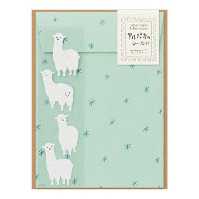 Midori Stationery Set with Sticker – Alpaca