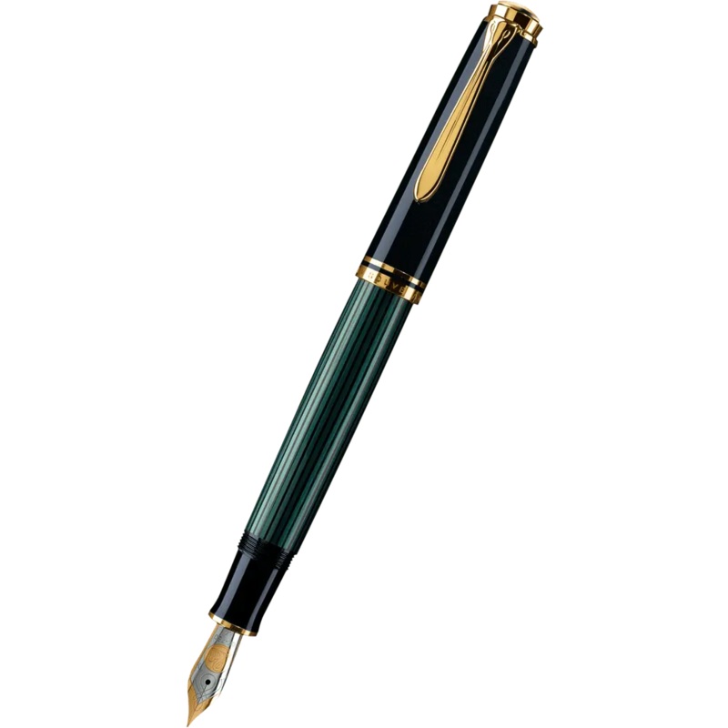 Pelikan Souveran Fountain Pen – M600 Black/Green Broad