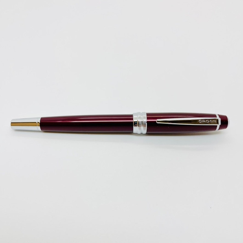 Cross Bailey Fountain Pen Red Lacquer Chrome Trim Medium