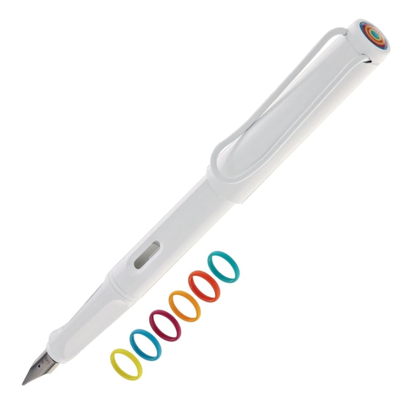 Lamy Safari Fountain Pen Multi Ring Set – All White (Special Edition) Extra Fine
