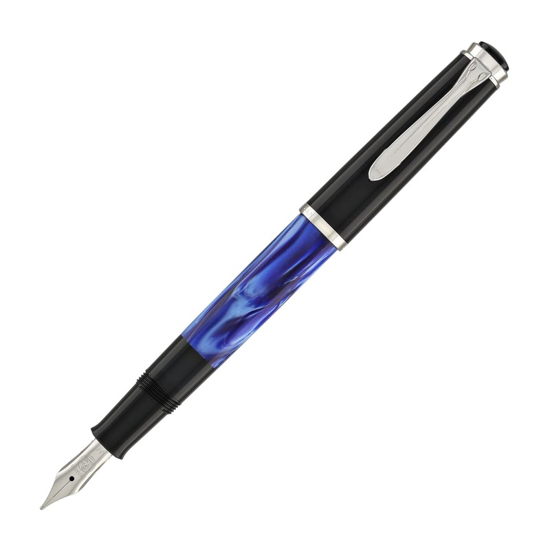 Pelikan Traditional Series M205 Fountain Pen in Blue Marbled Medium