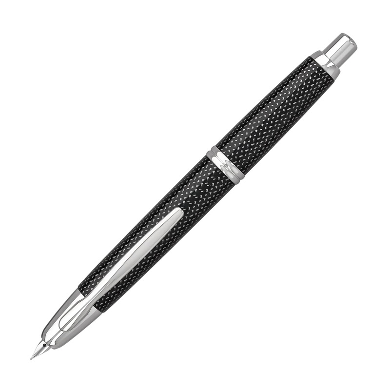 Pilot Vanishing Point Fountain Pen in Black Carbonesque & Rhodium Medium