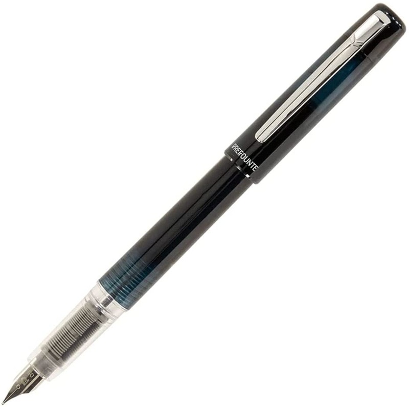 Platinum Prefounte Fountain Pen, Graphite Blue Fine