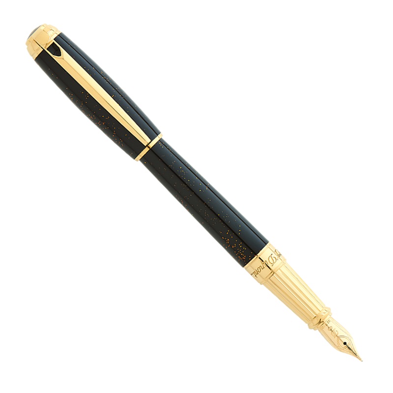 S.T. Dupont Line D Gold Dust Black Lacquer with Gold Dust – Fountain Pen (14kt Nib) M