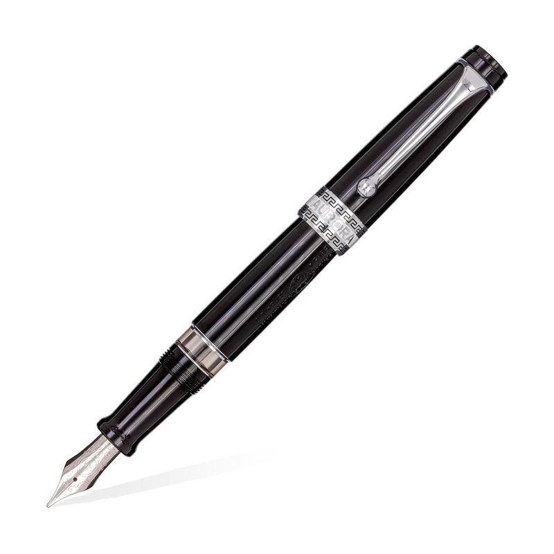 Aurora Optima Resin Fountain Pen – Black CT Extra Fine