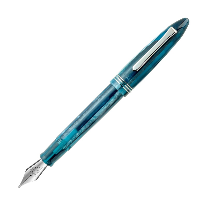 Tibaldi Bononia Bora Bora Fountain Pen, Palladium Trim Extra Fine