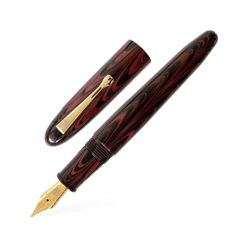 Lotus Shikhar Fountain Pen, Red Swirl – Jowo Steel Nib Medium