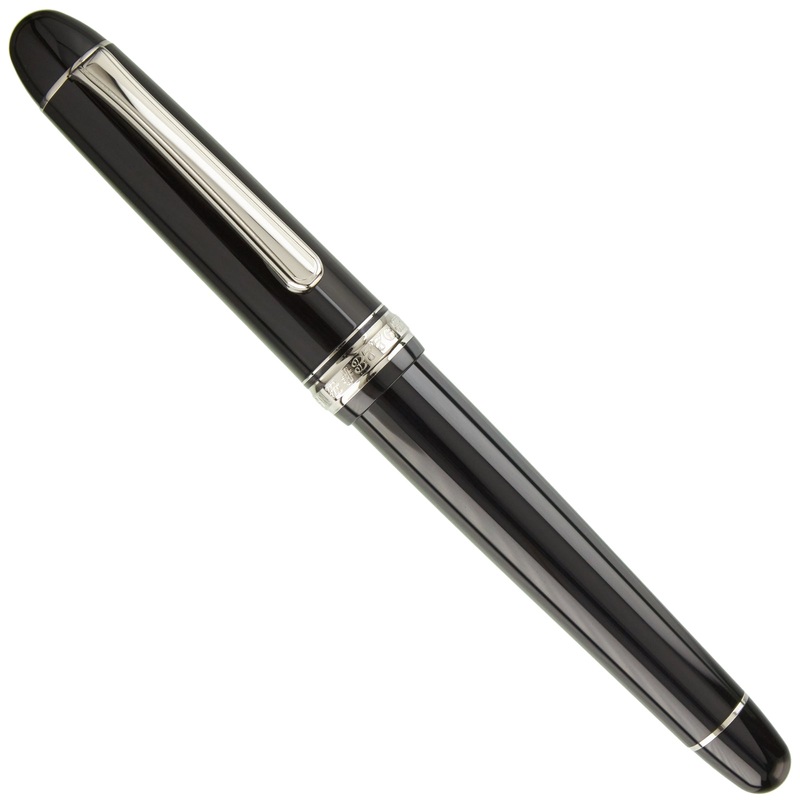 Platinum #3776 Century Fountain Pen –  Black w/ Rhodium Trim and Music Nib