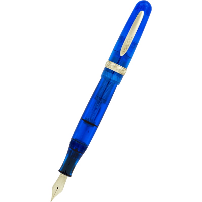 Stipula Etruria Rainbow Fountain Pen – Clear Blue – Stainless Steel (Limited Edition) Fine