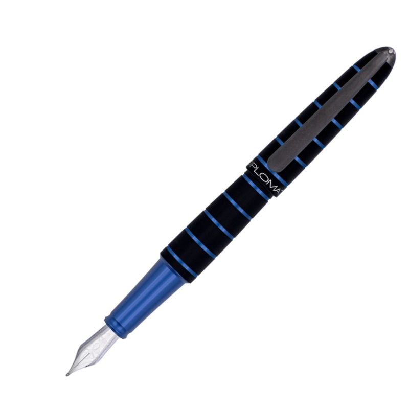 Diplomat Elox Ring Black/Blue Fountain Pen Extra Fine