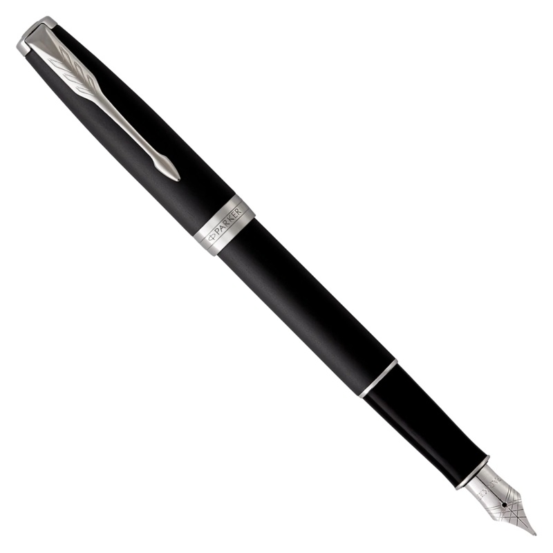 Parker Sonnet Classic Matte Black Chrome Trim Fountain Pen Medium (M)