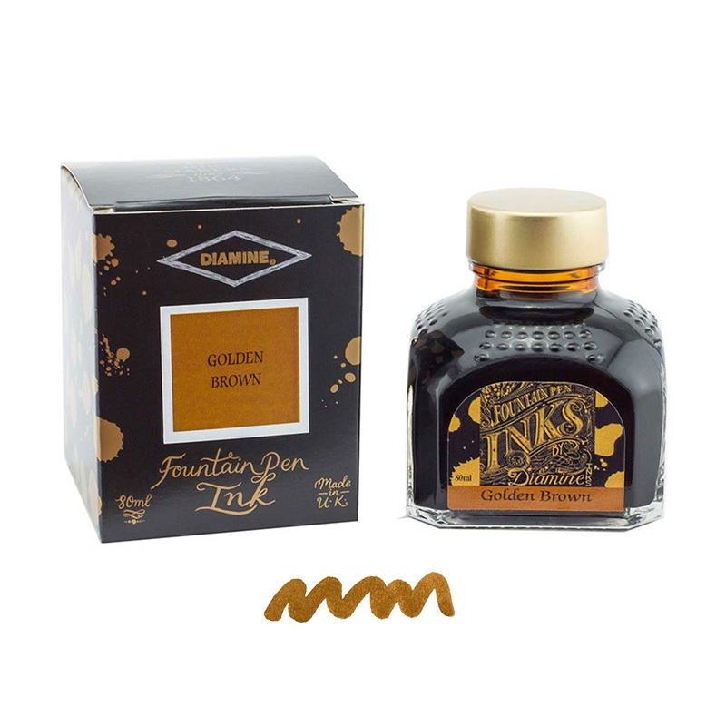 Diamine Golden Brown Ink Bottle – 80ml