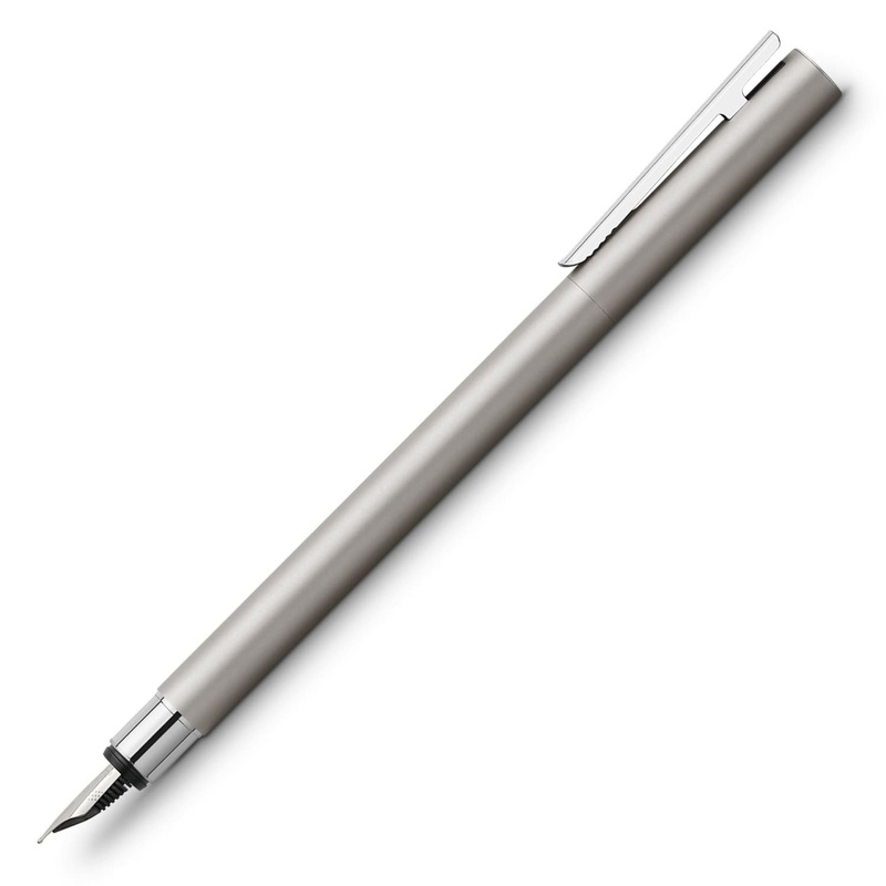 Faber-Castell Design Neo Slim Fountain Pen in Stainless Steel Matte Medium