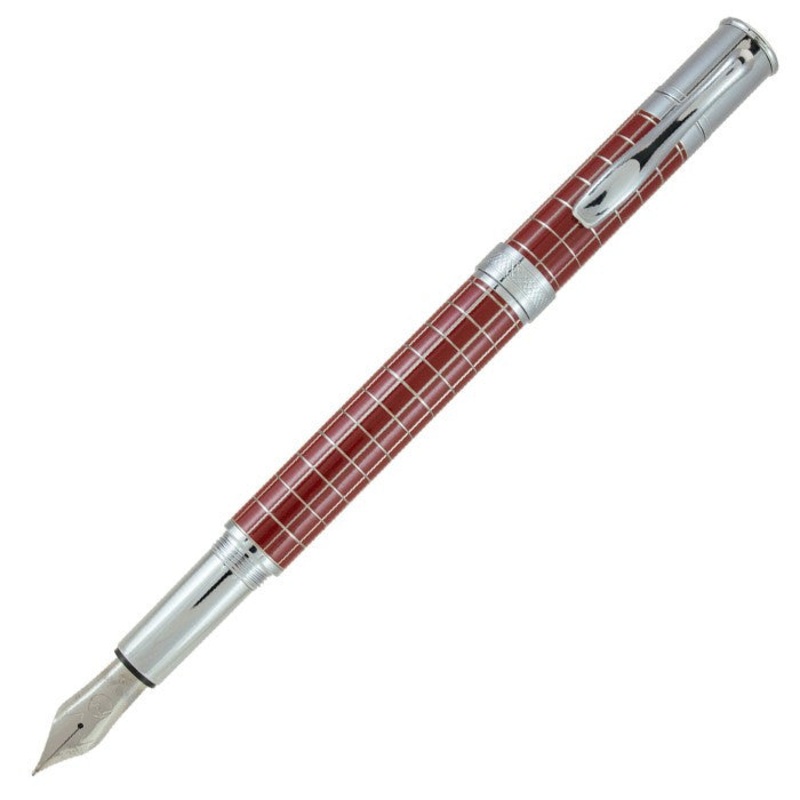 Monteverde Jewelria Executive Fountain Pen – Burgundy Grid – Medium Nib