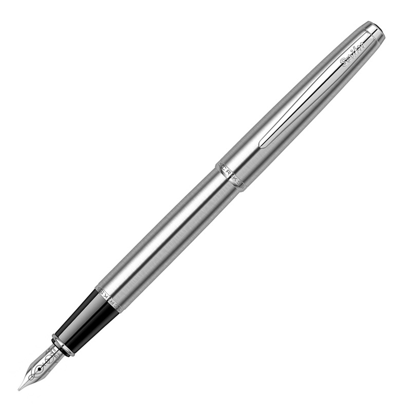 Scrikss Metropolis 78 Fountain Pen – Stainless Steel CT Medium