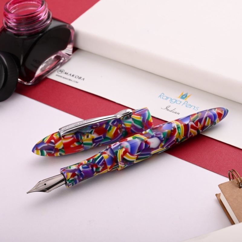 Ranga 9B Premium Acylic Fountain Pen – Kaleidoscope Weave CT