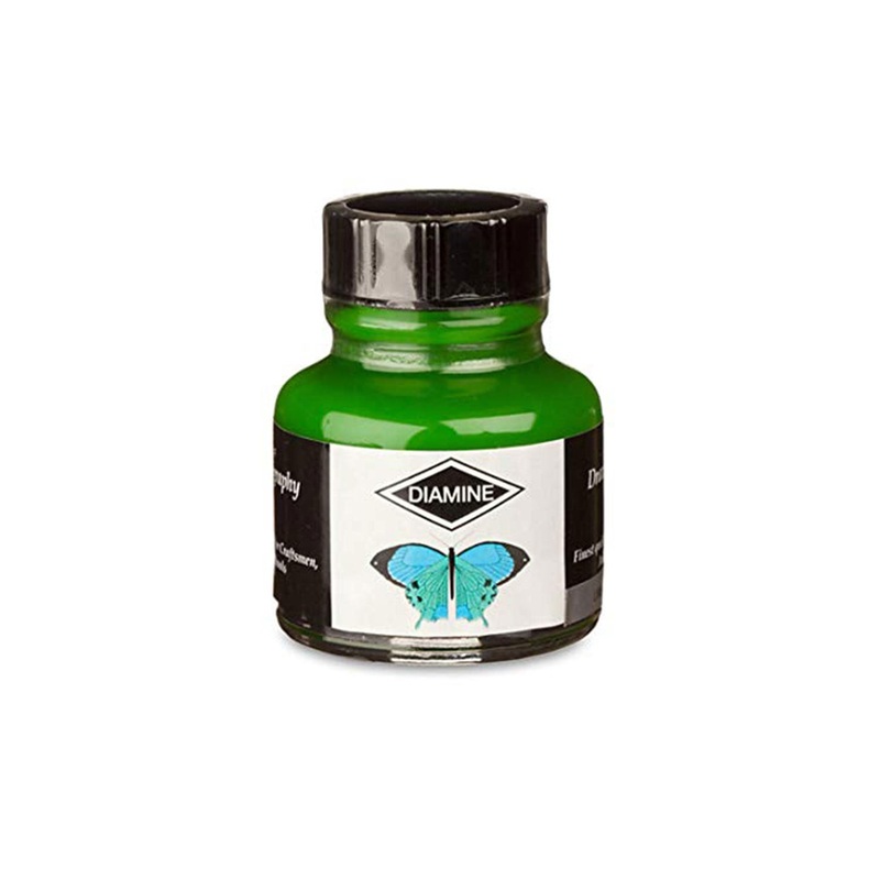 Diamine Calligraphy & Drawing Acrylic Ink Bottle, Lime – 30ml
