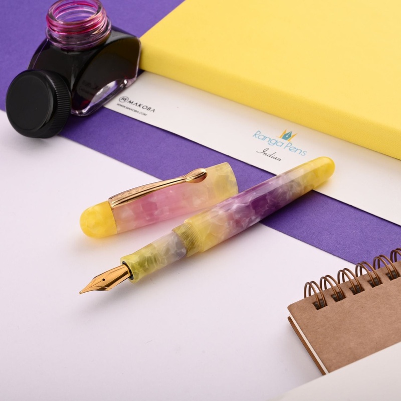 Ranga Samurai Premium Acrylic Fountain Pen – Yellow Blue Parfait GT